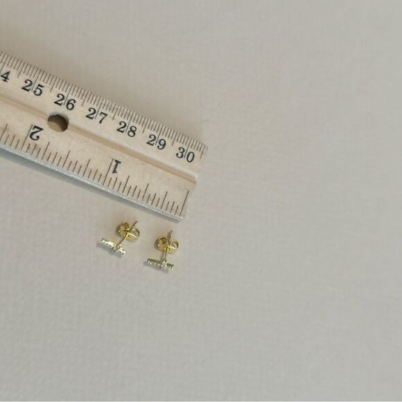 Diamond cross earrings M1035 - Picture 3 of 3